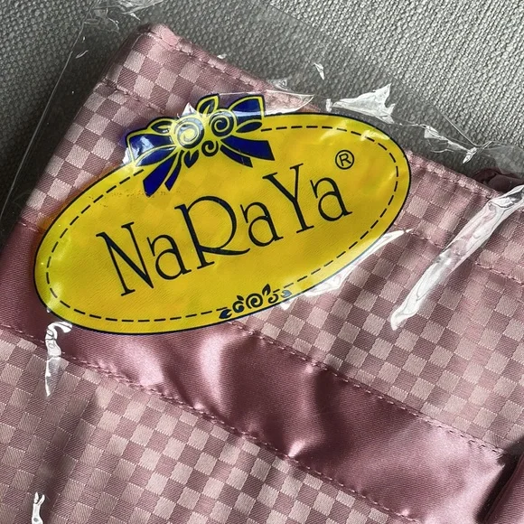 Naraya checkered pink quilted bow tote shoulder bag - Picture 14 of 15